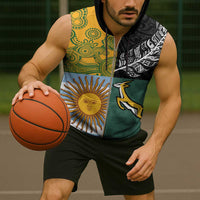 Personalised Rugby 2025 Championship Sleeveless Zip Hoodie Combination of Southern Hemisphere Countries - Polynesian Pride