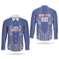 Custom Manu Samoa Rugby 2026 Couples Matching Puletasi and Long Sleeve Button Shirt Samoan Pattern