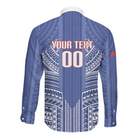 Custom Manu Samoa Rugby 2026 Long Sleeve Button Shirt Samoan Pattern LT14 - Polynesian Pride