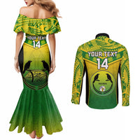 Custom Papua New Guinea Rugby Couples Matching Mermaid Dress and Long Sleeve Button Shirts Enga Mioks PNG Polynesian Pattern LT14 - Polynesian Pride