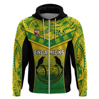 Custom Papua New Guinea Rugby Hoodie Enga Mioks PNG Polynesian Pattern LT14 Zip Hoodie Green - Polynesian Pride