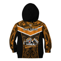 Papua New Guinea Rugby Kid Hoodie Lae Snax Tigers PNG Polynesian Pattern LT14 - Polynesian Pride