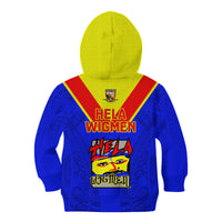 Papua New Guinea Rugby Kid Hoodie Hela Wigmen PNG Polynesian Pattern LT14 - Polynesian Pride