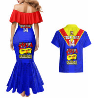 Custom Papua New Guinea Rugby Couples Matching Mermaid Dress And Hawaiian Shirt Hela Wigmen PNG Polynesian Pattern LT14 - Polynesian Pride