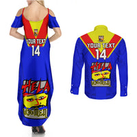 Custom Papua New Guinea Rugby Couples Matching Summer Maxi Dress and Long Sleeve Button Shirts Hela Wigmen PNG Polynesian Pattern LT14 - Polynesian Pride