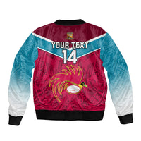 Custom Papua New Guinea Rugby Bomber Jacket Goroka Lahanis PNG Polynesian Pattern LT14 - Polynesian Pride