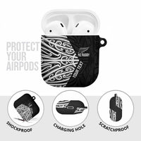 New Zealand Silver Fern Rugby Custom AirPods Case Maori Koru Go Black Fern - Polynesian Pride