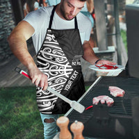 New Zealand Silver Fern Rugby Custom Apron Maori Koru Go Black Fern - Polynesian Pride