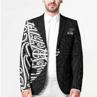 New Zealand Silver Fern Rugby Custom Blazer Maori Koru Go Black Fern - Polynesian Pride
