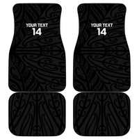 New Zealand Silver Fern Rugby Custom Car Mats Maori Koru Go Black Fern - Polynesian Pride
