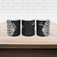 New Zealand Silver Fern Rugby Custom Ceramic Mug Maori Koru Go Black Fern - Polynesian Pride