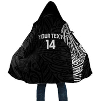 New Zealand Silver Fern Rugby Custom Cloak Maori Koru Go Black Fern - Polynesian Pride