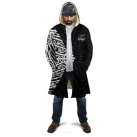 New Zealand Silver Fern Rugby Custom Cloak Maori Koru Go Black Fern - Polynesian Pride