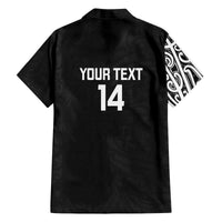 New Zealand Silver Fern Rugby Custom Family Matching Off The Shoulder Long Sleeve Dress and Hawaiian Shirt Maori Koru Go Black Fern LT14 - Polynesian Pride