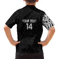 New Zealand Silver Fern Rugby Custom Family Matching Summer Maxi Dress and Hawaiian Shirt Maori Koru Go Black Fern LT14 - Polynesian Pride