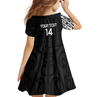 New Zealand Silver Fern Rugby Custom Family Matching Summer Maxi Dress and Hawaiian Shirt Maori Koru Go Black Fern LT14 - Polynesian Pride