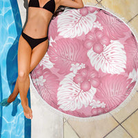 Pink Aloha Hawaii Beach Blanket Monstera Hibiscus Plumeria Seamless Vibes - Polynesian Pride