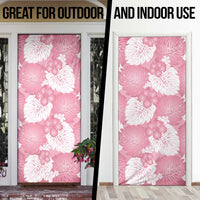 Pink Aloha Hawaii Door Cover Monstera Hibiscus Plumeria Seamless Vibes - Polynesian Pride
