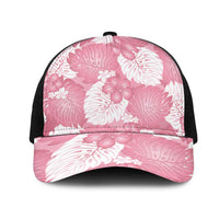Pink Aloha Hawaii Mesh Trucker Cap Monstera Hibiscus Plumeria Seamless Vibes LT14 One Size Black Pink - Polynesian Pride