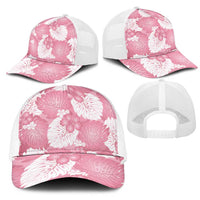 Pink Aloha Hawaii Mesh Trucker Cap Monstera Hibiscus Plumeria Seamless Vibes LT14 - Polynesian Pride