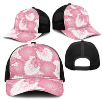 Pink Aloha Hawaii Mesh Trucker Cap Monstera Hibiscus Plumeria Seamless Vibes LT14 - Polynesian Pride