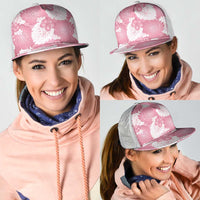 Pink Aloha Hawaii Mesh Trucker Cap Monstera Hibiscus Plumeria Seamless Vibes LT14 - Polynesian Pride