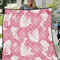 Pink Aloha Hawaii Quilt Monstera Hibiscus Plumeria Seamless Vibes LT14 Pink - Polynesian Pride