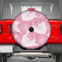 Pink Aloha Hawaii Spare Tire Cover Monstera Hibiscus Plumeria Seamless Vibes - Polynesian Pride