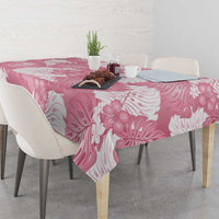 Pink Aloha Hawaii Tablecloth Monstera Hibiscus Plumeria Seamless Vibes - Polynesian Pride