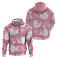 Pink Aloha Hawaii Zip Hoodie Monstera Hibiscus Plumeria Seamless Vibes - Polynesian Pride