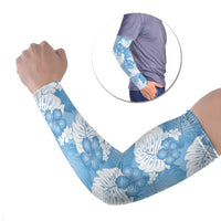 Blue Aloha Hawaii Arm Sleeves Monstera Hibiscus Plumeria Seamless Vibes - Polynesian Pride