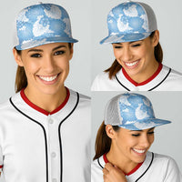 Blue Aloha Hawaii Baseball Net Cap Monstera Hibiscus Plumeria Seamless Vibes - Polynesian Pride
