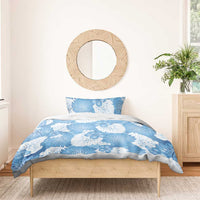 Blue Aloha Hawaii Bedding Set Monstera Hibiscus Plumeria Seamless Vibes - Polynesian Pride