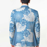 Blue Aloha Hawaii Blazer Monstera Hibiscus Plumeria Seamless Vibes - Polynesian Pride