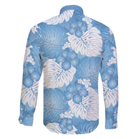 Blue Aloha Hawaii Family Matching Long Sleeve Bodycon Dress and Hawaiian Shirt Monstera Hibiscus Plumeria Seamless Vibes LT14 - Polynesian Pride