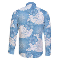 Blue Aloha Hawaii Family Matching Short Sleeve Bodycon Dress and Hawaiian Shirt Monstera Hibiscus Plumeria Seamless Vibes LT14 - Polynesian Pride