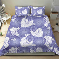 Purple Aloha Hawaii Bedding Set Monstera Hibiscus Plumeria Seamless Vibes - Polynesian Pride