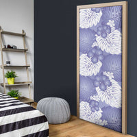 Purple Aloha Hawaii Door Cover Monstera Hibiscus Plumeria Seamless Vibes - Polynesian Pride