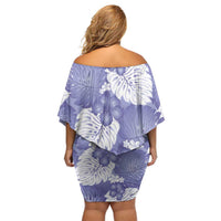 Purple Aloha Hawaii Family Matching Off Shoulder Short Dress and Hawaiian Shirt Monstera Hibiscus Plumeria Seamless Vibes - Polynesian Pride