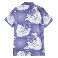 Purple Aloha Hawaii Family Matching Puletasi and Hawaiian Shirt Monstera Hibiscus Plumeria Seamless Vibes LT14 - Polynesian Pride