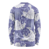 Purple Aloha Hawaii Long Sleeve Shirt Monstera Hibiscus Plumeria Seamless Vibes LT14 - Polynesian Pride