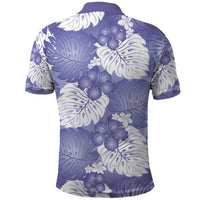 Purple Aloha Hawaii Polo Shirt Monstera Hibiscus Plumeria Seamless Vibes - Polynesian Pride