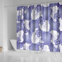 Purple Aloha Hawaii Shower Curtain Monstera Hibiscus Plumeria Seamless Vibes - Polynesian Pride
