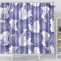Purple Aloha Hawaii Shower Curtain Monstera Hibiscus Plumeria Seamless Vibes - Polynesian Pride