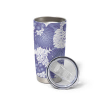 Purple Aloha Hawaii Tumbler Cup Monstera Hibiscus Plumeria Seamless Vibes - Polynesian Pride