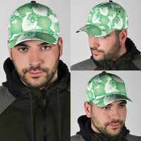 Green Aloha Hawaii Classic Cap Monstera Hibiscus Plumeria Seamless Vibes - Polynesian Pride