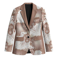 Mocha Mousse Aloha Hawaii Blazer Monstera Hibiscus Plumeria Seamless Vibes - Polynesian Pride