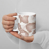 Mocha Mousse Aloha Hawaii Ceramic Mug Monstera Hibiscus Plumeria Seamless Vibes - Polynesian Pride