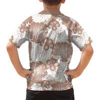 Mocha Mousse Aloha Hawaii Family Matching Long Sleeve Bodycon Dress and Hawaiian Shirt Monstera Hibiscus Plumeria Seamless Vibes LT14 - Polynesian Pride