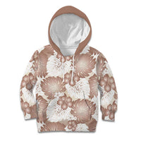 Mocha Mousse Aloha Hawaii Kid Hoodie Monstera Hibiscus Plumeria Seamless Vibes - Polynesian Pride